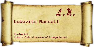 Lubovits Marcell névjegykártya